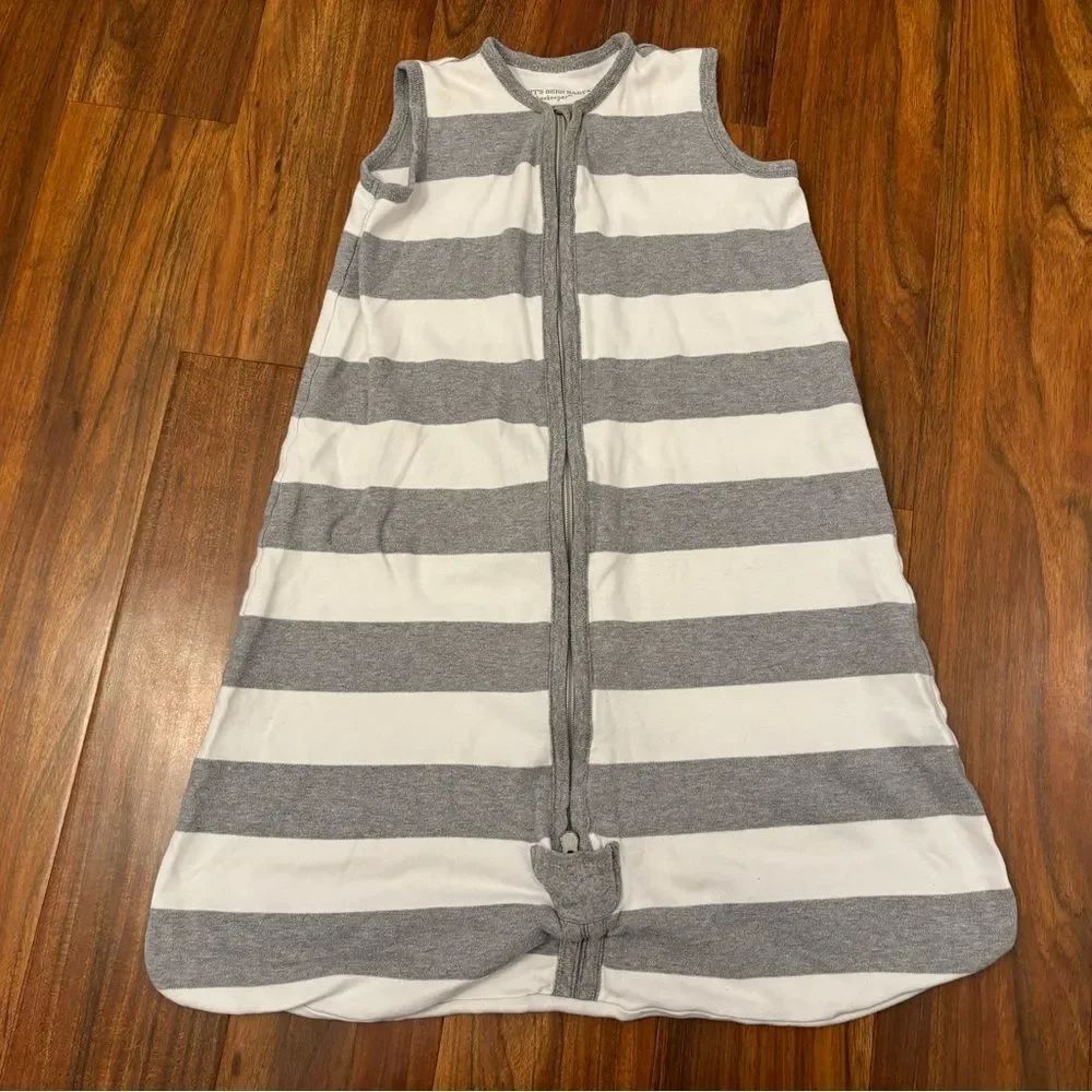 Burt’s Bees Baby grey/white sleeveless sleepsack